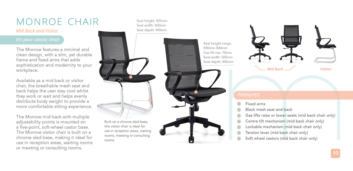 Monroe Mid Back Chair