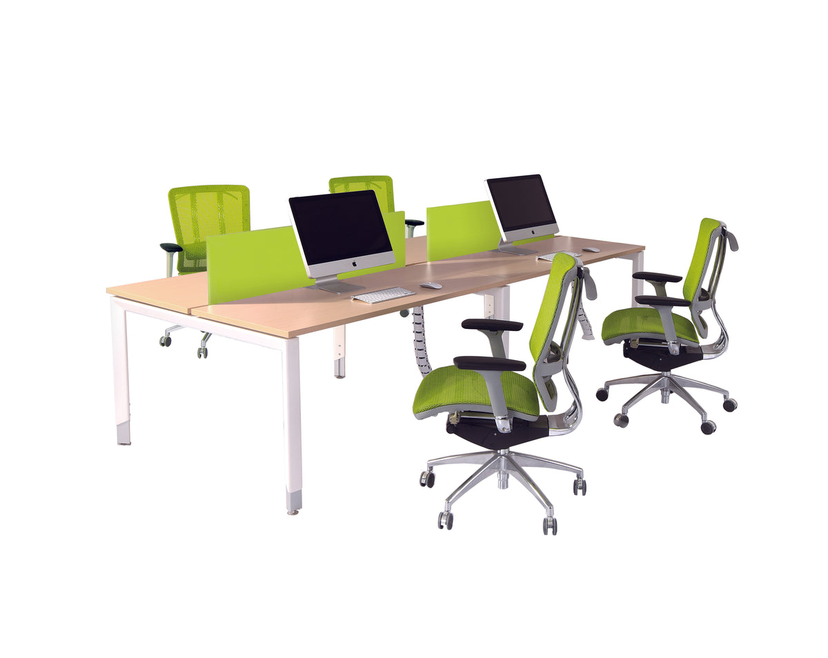 Oblique 4 Person Back to Back  Desk Soft Maple