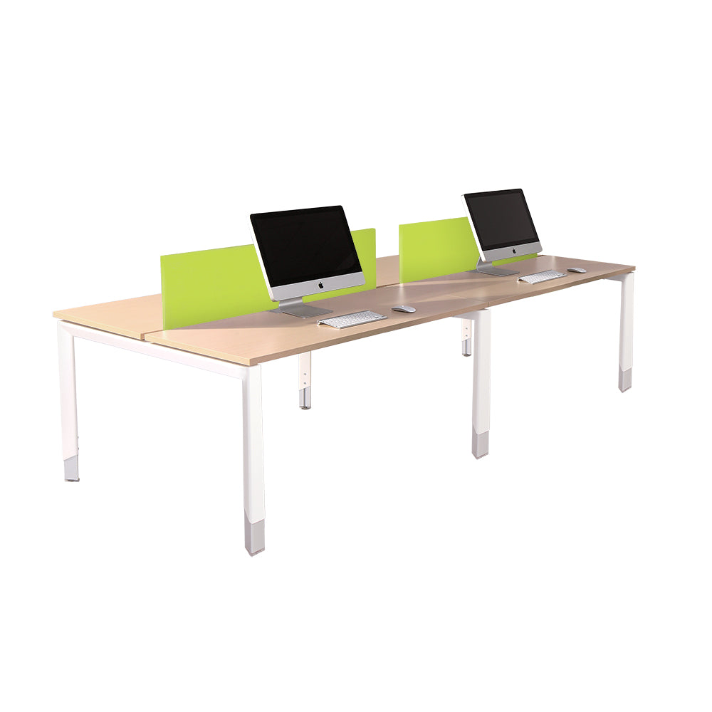 Oblique 4 Person Back to Back  Desk Soft Maple