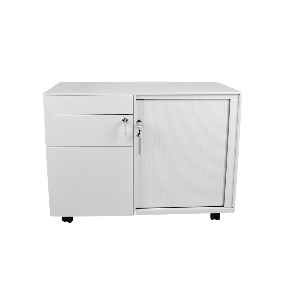 Spectrum Mobile Caddy  Pedestal And Tambour Cupboard In One