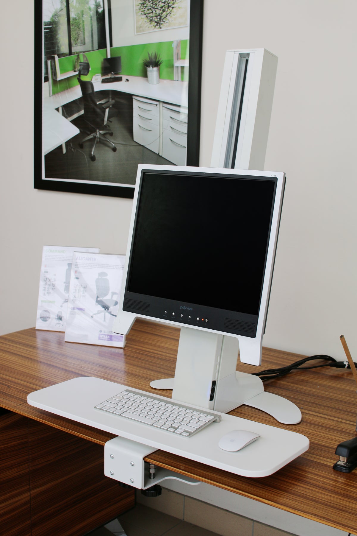 Powerlator Electric Sit Stand Desk Clamp-White