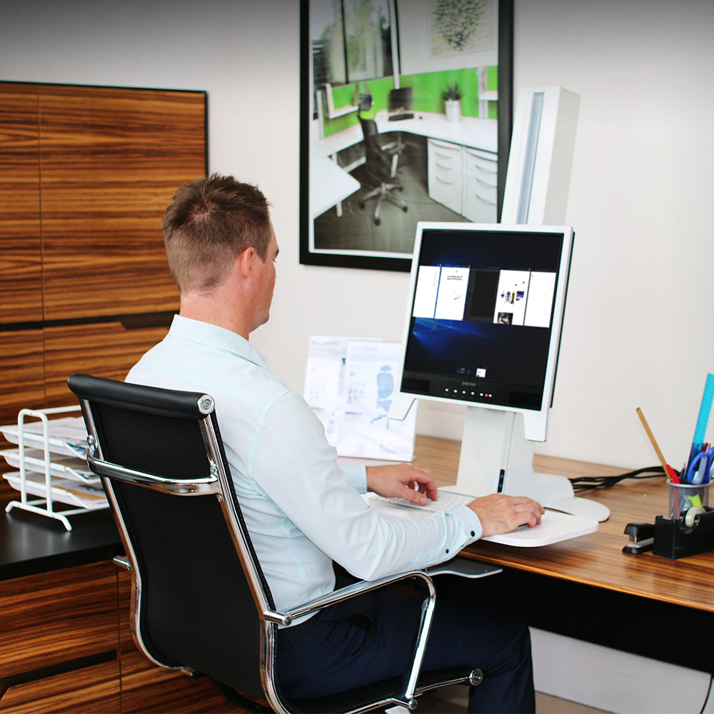 Powerlator Electric Sit Stand Desk Clamp-White