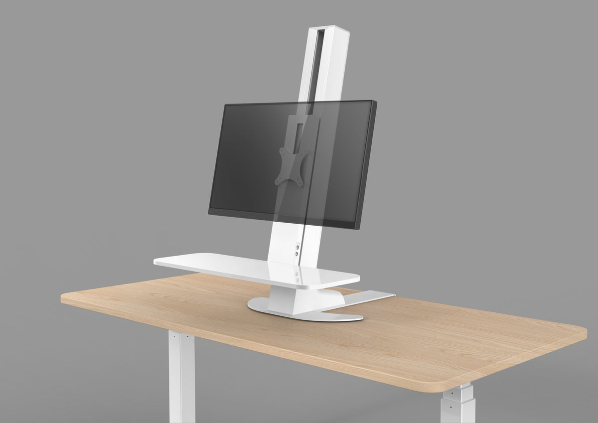 Powerlator Electric Sit Stand Desk Clamp-White