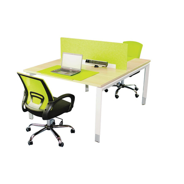 Oblique 2 Person Back to Back Desk Soft Maple - Sylex Ergonomics